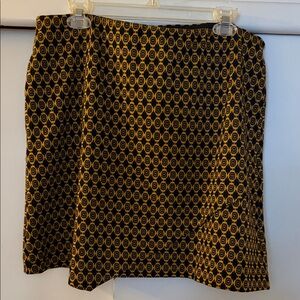 CAbi Black and Gold Mini Skirt